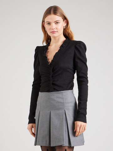 Lindex Μπλουζάκι 'Claire' σε μαύρο: μπροστά
