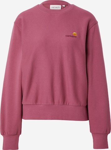 Carhartt WIP Свитшот 'American Script' в Ярко-розовый: спереди