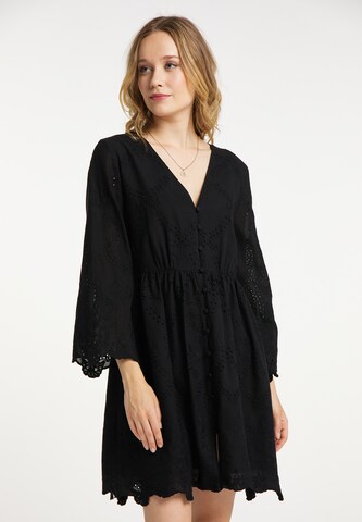 DreiMaster Vintage Shirt Dress in Black: front