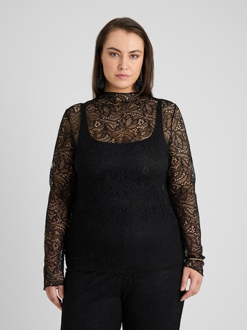 Camicia da donna 'Jillian' di Guido Maria Kretschmer Curvy in nero: frontale