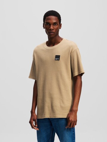 KARL LAGERFELD JEANS Shirt 'WAFFLE' in Brown: front