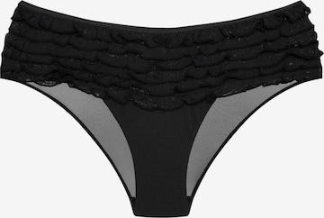 ESOTIQ - Panti 'Slip Afrill, zarte Rüschen, glatte Microfaser, transparent' en negro: frente