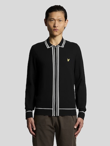 Lyle & Scott Gebreid vest in Zwart: voorkant