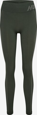 Skinny Pantaloni sportivi 'Christel' di Hummel in verde: frontale