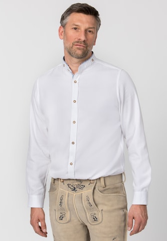 STOCKERPOINT Comfort fit Klederdracht overhemd 'Marley' in Wit: voorkant