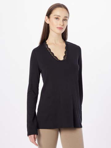 SCHIESSER Pajama shirt in Black: front