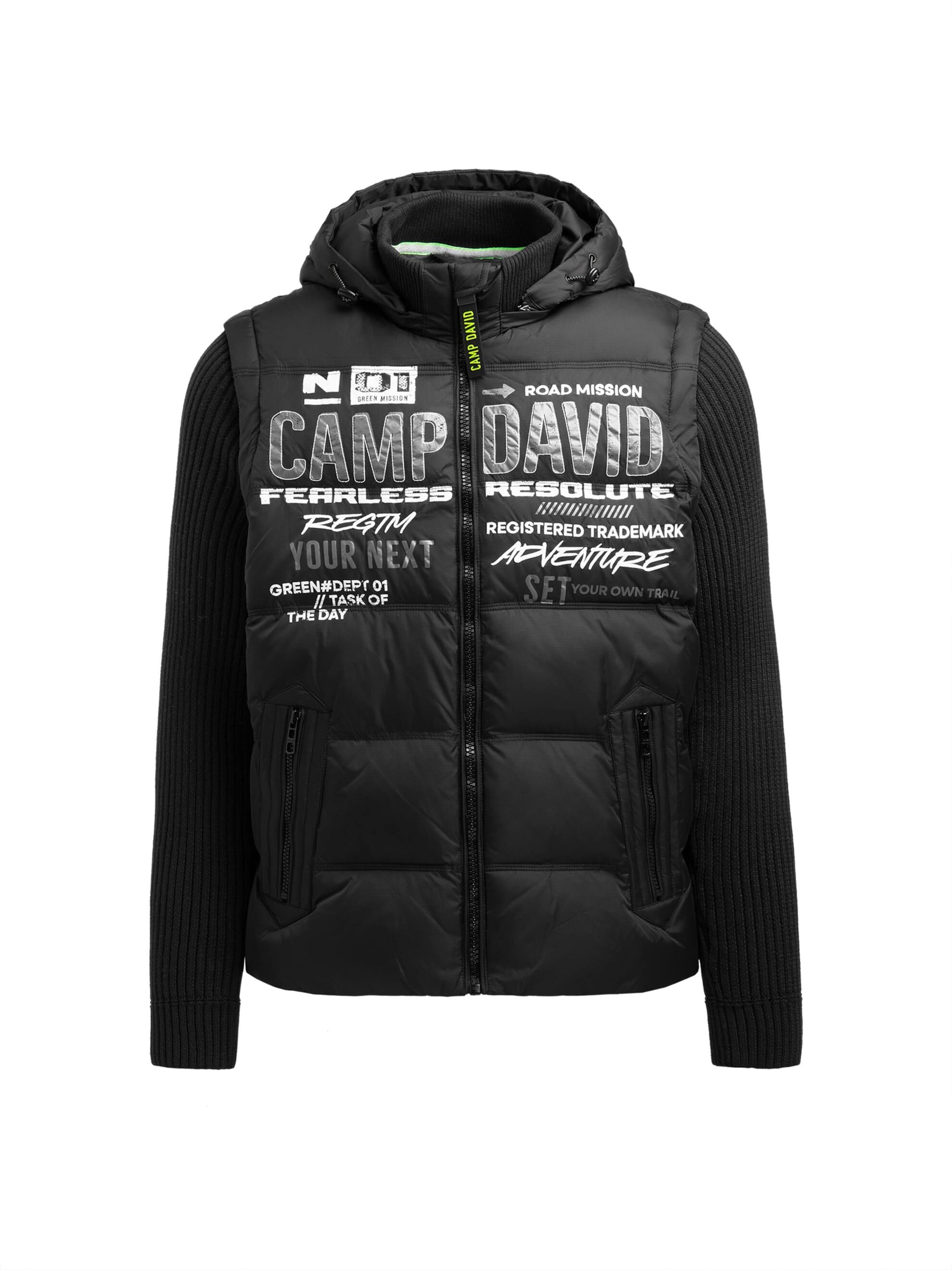 CAMP DAVID Overgangsjakke i sort: forside