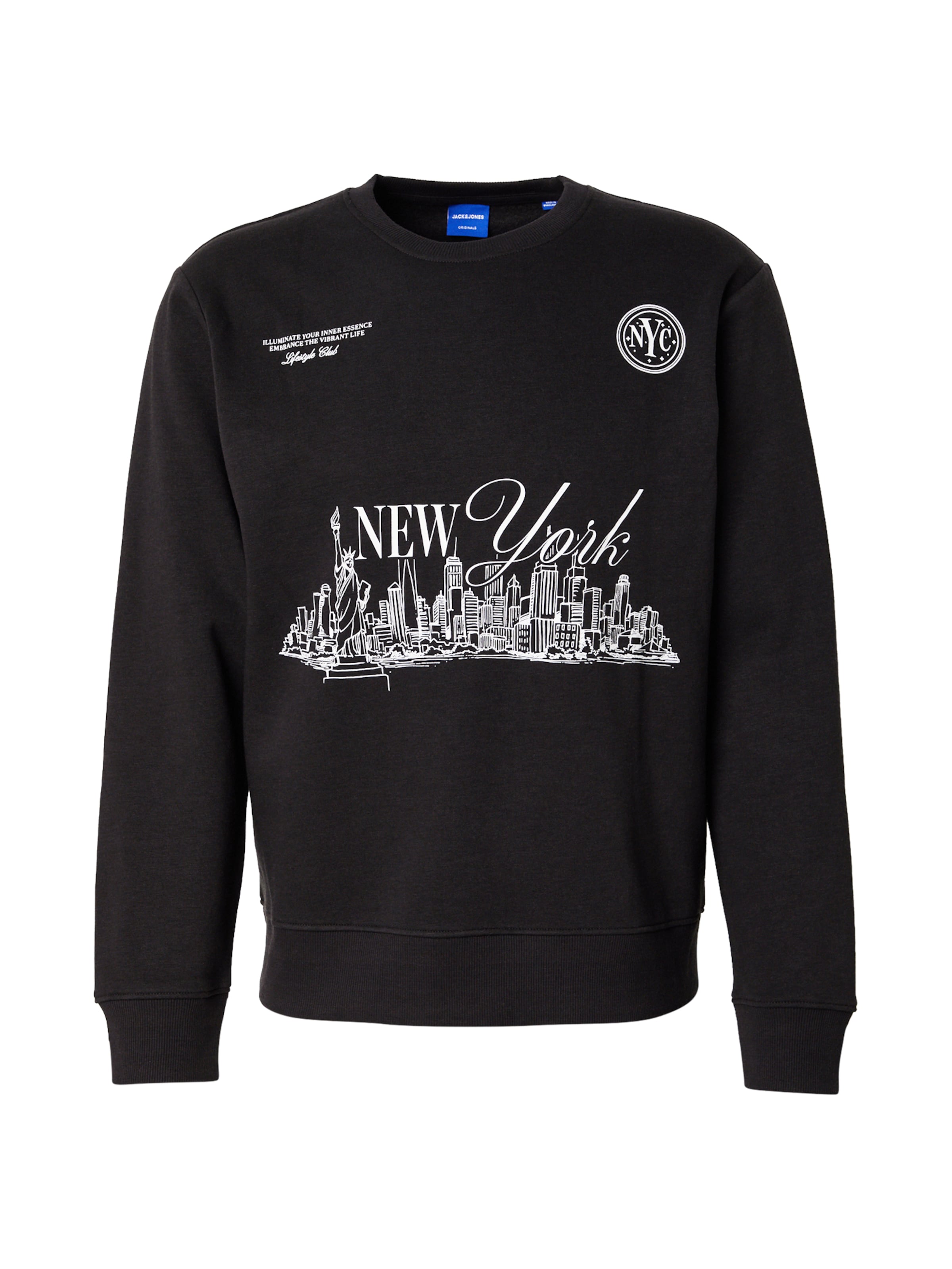 JACK & JONES Μπλούζα φούτερ 'JOREDITORIAL' σε μαύρο: μπροστά