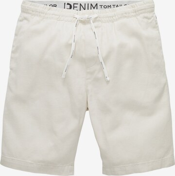 Regular Pantalon TOM TAILOR DENIM en blanc : devant