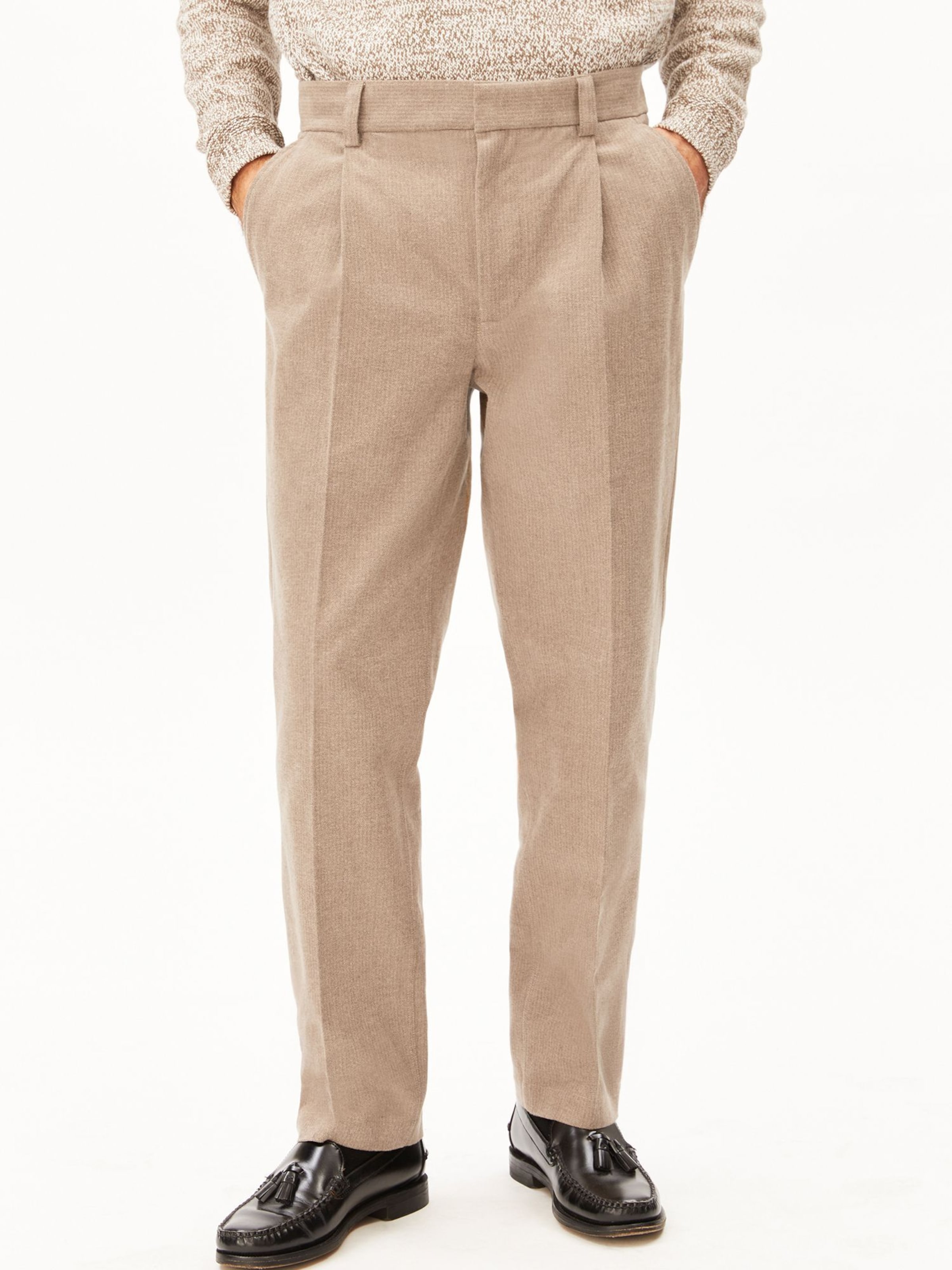 ARMEDANGELS Regular Hose TAAMIR STRUCTURE in Beige: Vorderseite