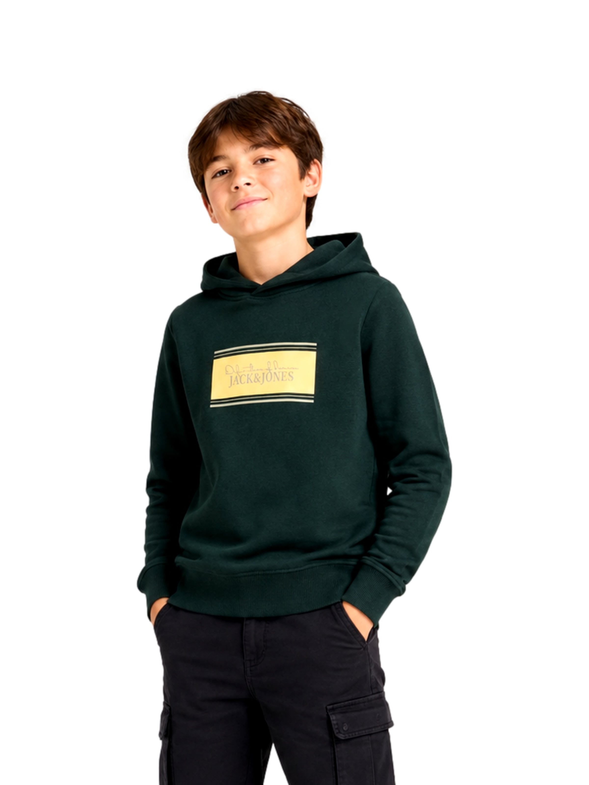 Jack & Jones Junior Sweatshirt 'JJBuster' i grön: framsida