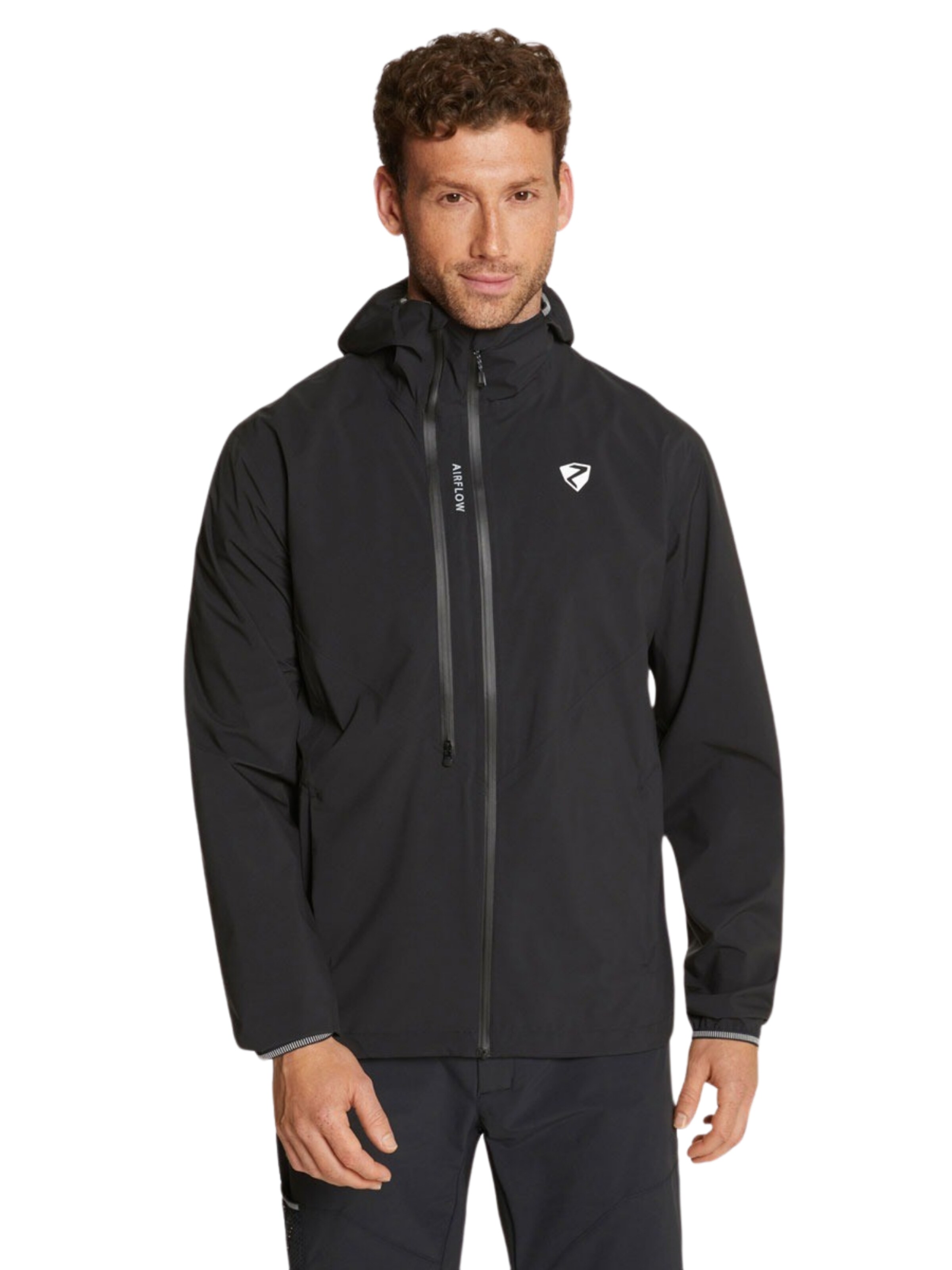 Giacca per outdoor 'Naron' di ZIENER in nero: frontale