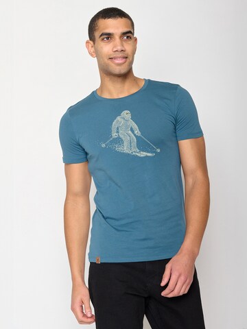 GREENBOMB Shirt 'Animal Yeti Ski' in Blue: front