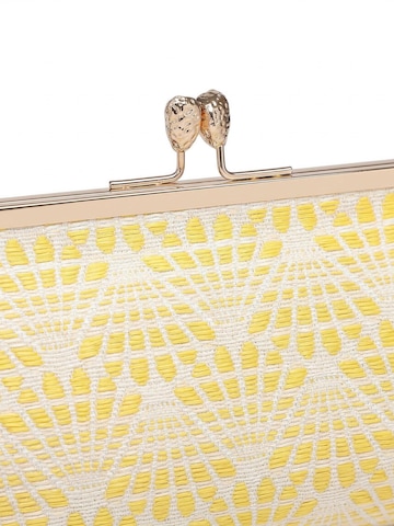 Borsa a mano 'Borsa a mano Kassandra Orlanda Plus - Chiusura fibbia, tessuto jacquard geometrico' di Kassandra in giallo