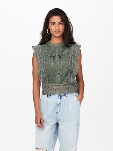 ONLY Blouse 'Karo' in Groen: voorkant