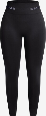 Smilodox Skinny Sportbroek 'Azura' in Zwart: voorkant