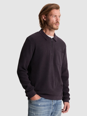 CAST IRON - Jersey 'Pullover with zip polo collar and chest pocket' en lila