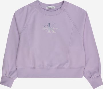 Calvin Klein Jeans Regular Sweatshirt in Purple Dark Purple ABOUT YOU