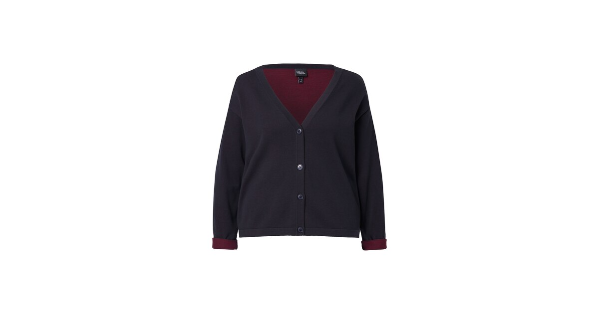 Ulla Popken Gebreid vest in Marine, Bessen | ABOUT YOU Ulla Popken Gebreid vest in Marine, Bessen | ABOUT YOU
