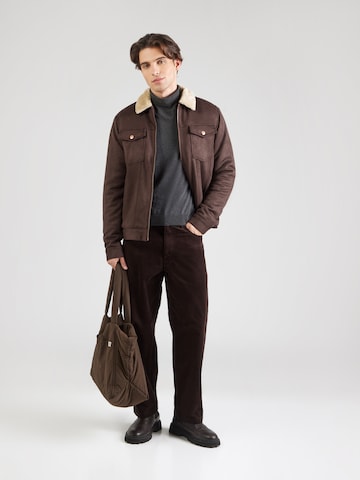 INDICODE JEANS Демисезонная куртка 'Woody' в Коричневый