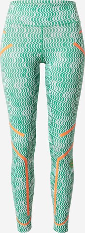 ADIDAS BY STELLA MCCARTNEY Skinny Workout Pants 'Truepurpose Printed' in Green: front