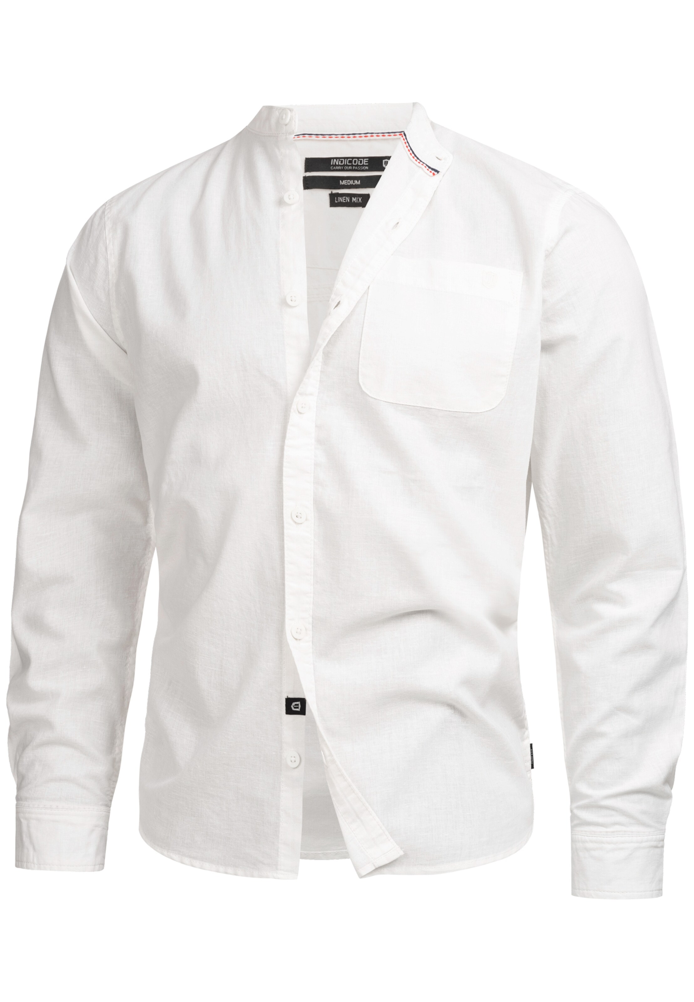 INDICODE JEANS Button Up Shirt in White: front