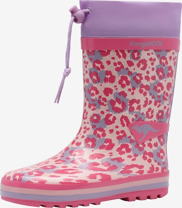 KangaROOS Rubber Boots in Pink: front