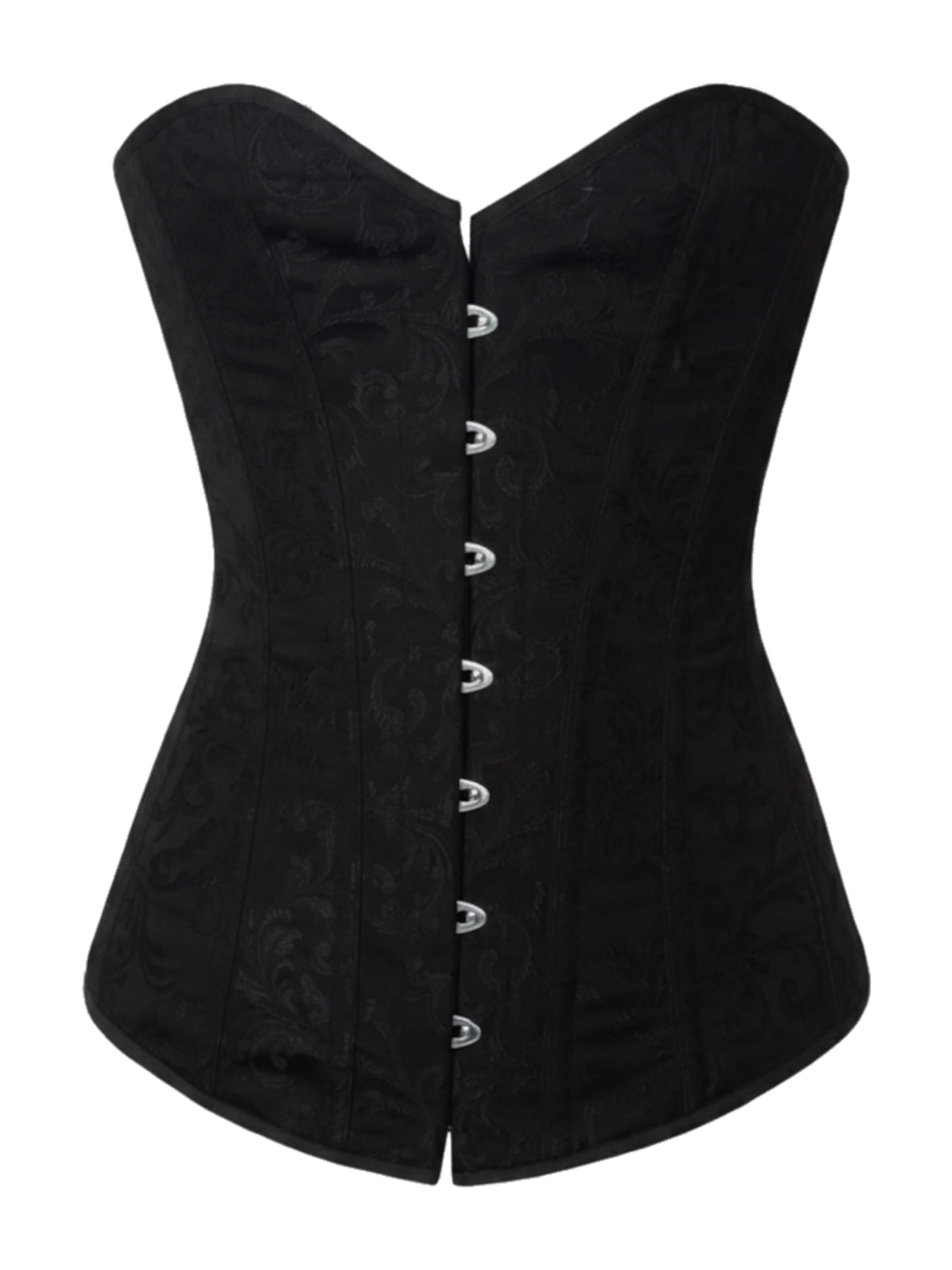 fapedo Bodice 'Brokat Vollbrust Korsett Corsage NORMAL rx99' in Black: front
