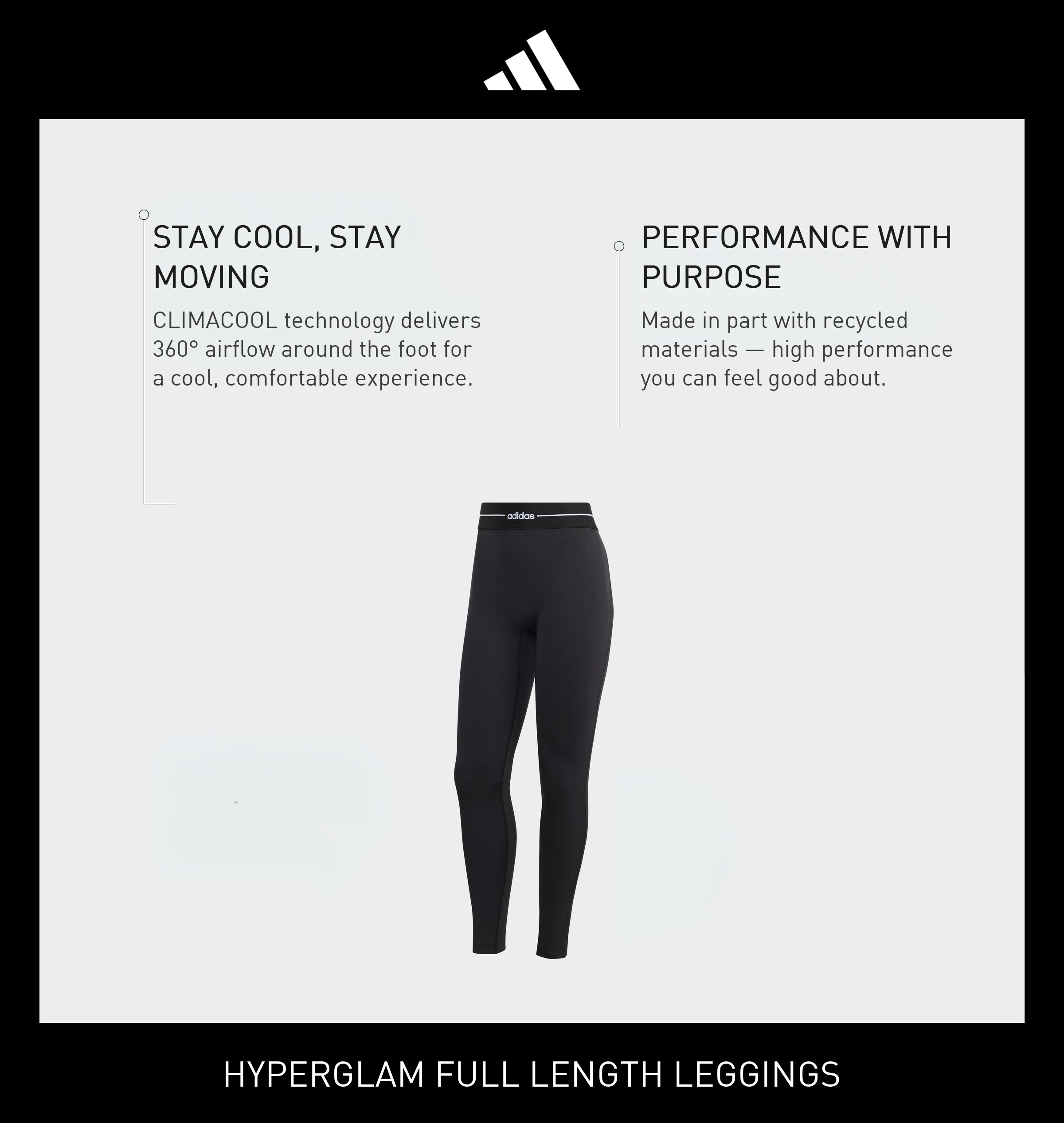 ADIDAS PERFORMANCE Skinny Workout Pants 'Hyperglam' in Black