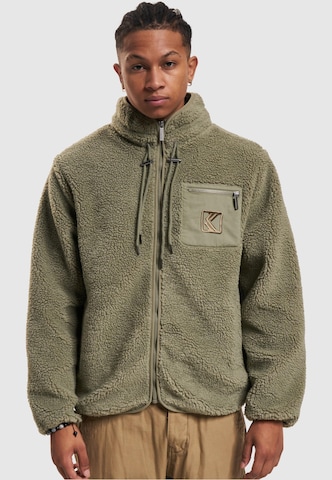 Karl Kani Fleece jas in Groen: voorkant