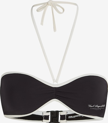 melns Karl Lagerfeld Bandeau Bikini augšdaļa 'HOTEL': no priekšpuses