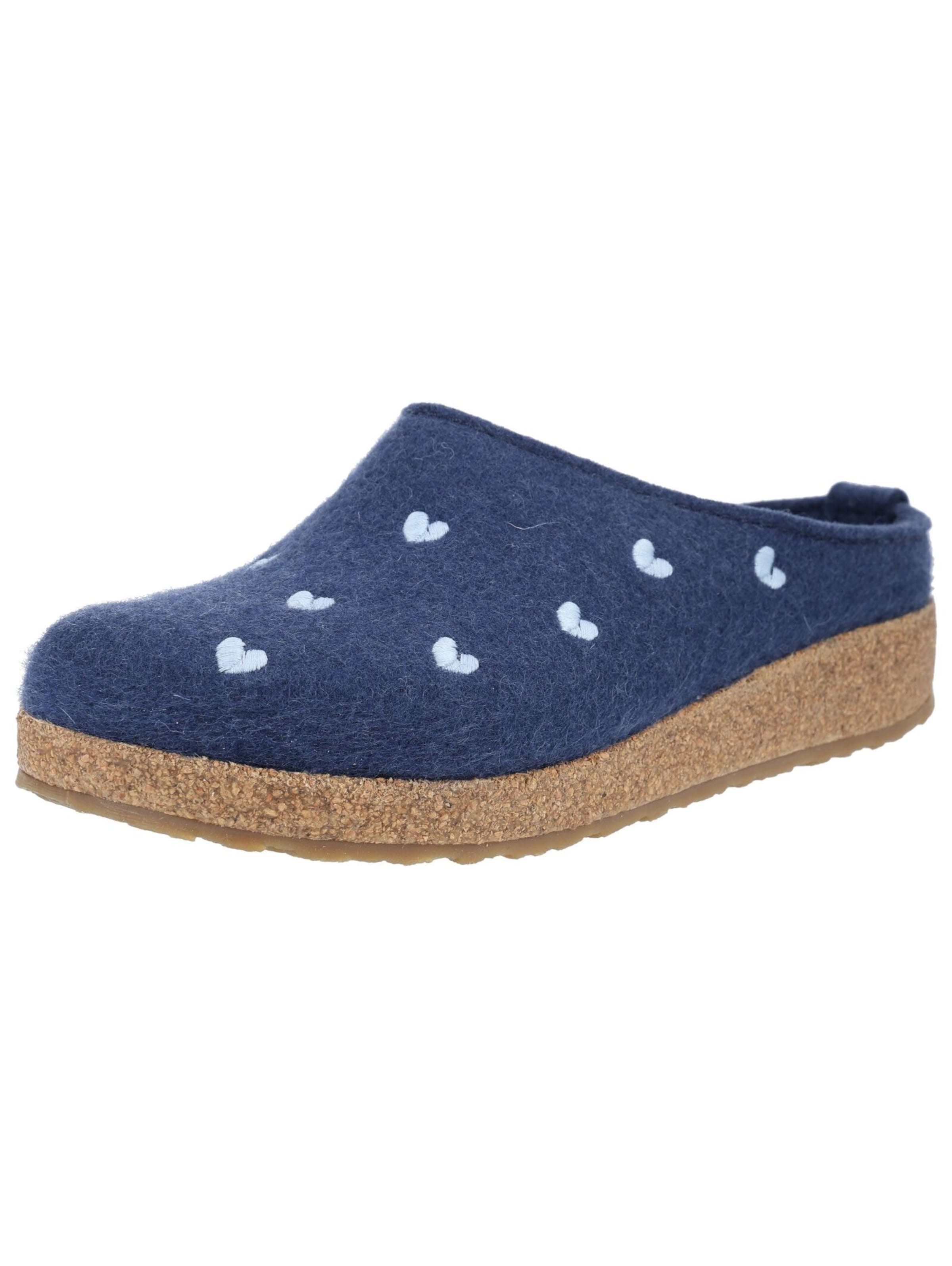 Pantoufle HAFLINGER en bleu : devant