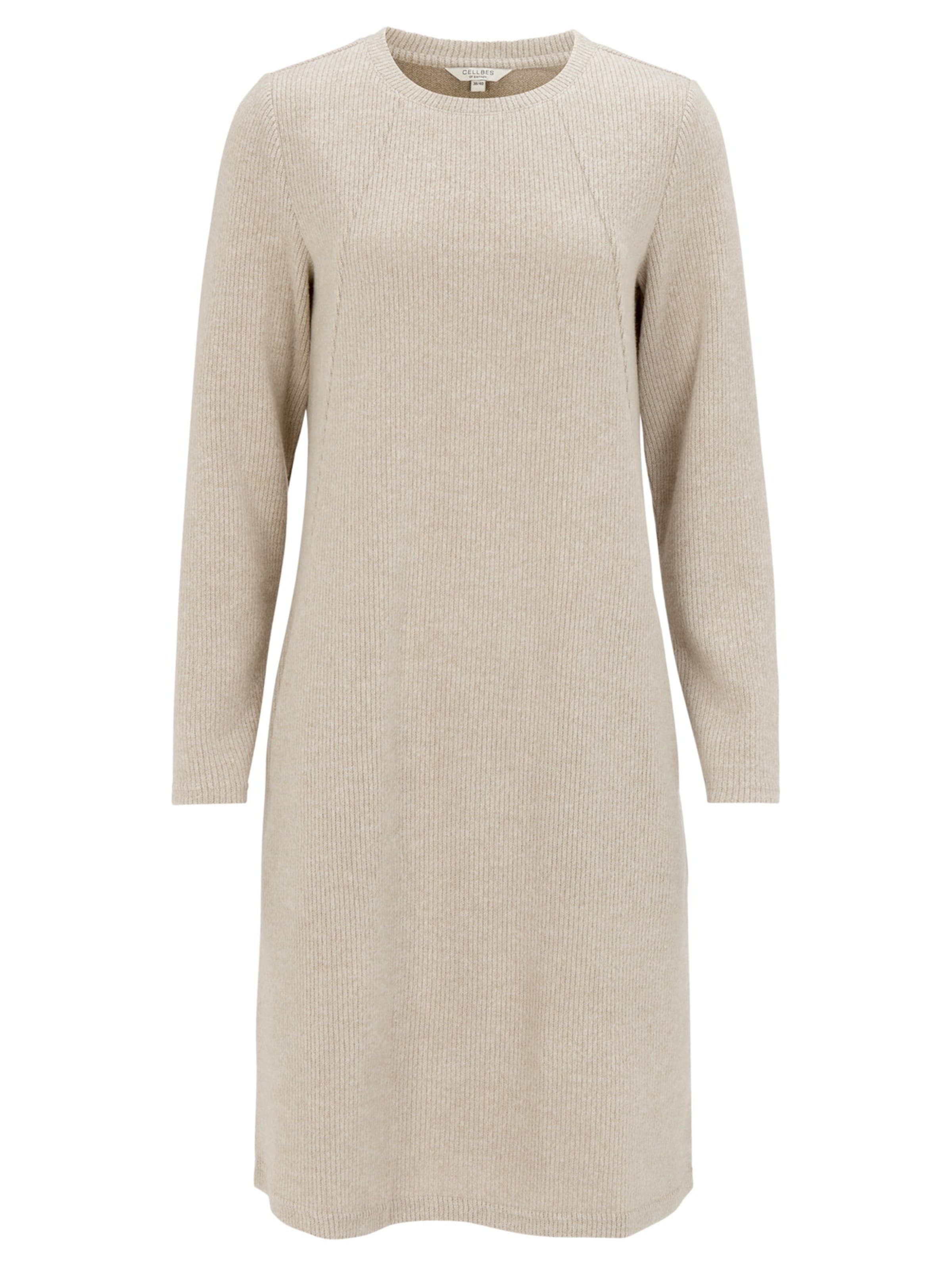 Cellbes of Sweden Gebreide jurk in Beige: voorkant