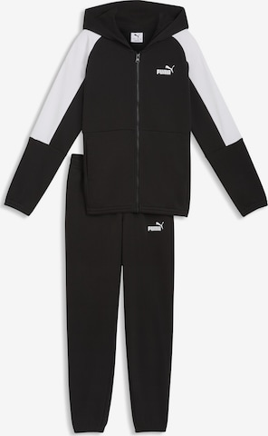 PUMA Trainingspak 'Essentials' in Zwart: voorkant