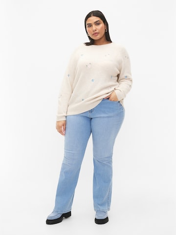 Zizzi Sweater 'DAISY' in Beige