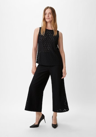 Wide Leg Pantalon COMMA en noir : devant