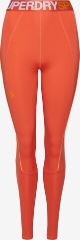Skinny Pantalon de sport Superdry en orange : devant