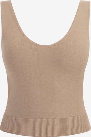 faina Gebreide top in Beige: voorkant