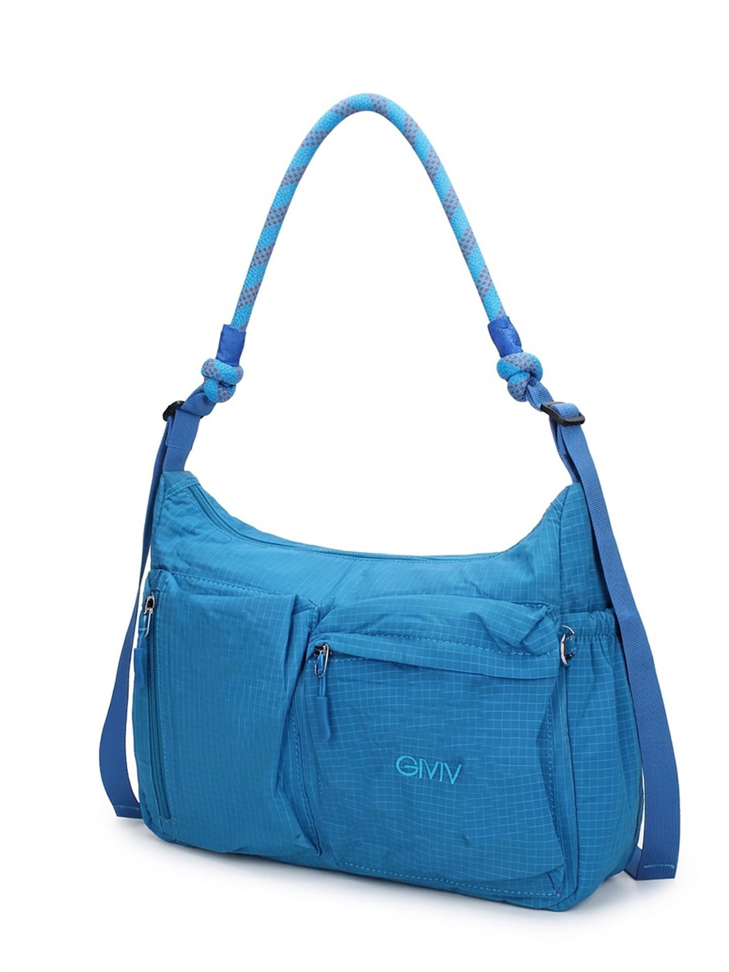 Borsa a spalla di GianMarco Venturi in blu: frontale