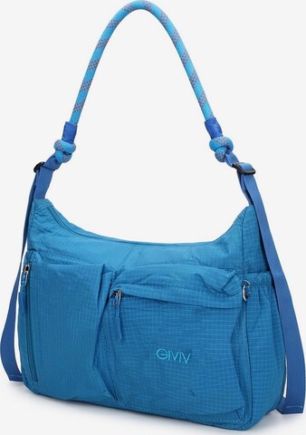 Borsa a spalla di GianMarco Venturi in blu: frontale