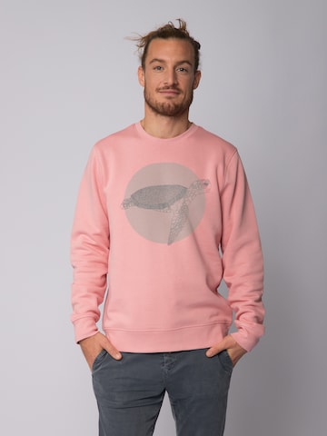 Sweat-shirt ' Meeresschildkröte ' Watapparel en rose : devant