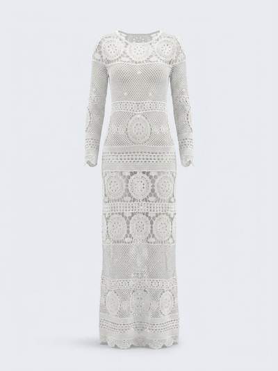 Miss June Kleid 'Robe Longue Birkin'‌‌‌‌‌‌‌‌ in 36-38 in weiß, Produktansicht