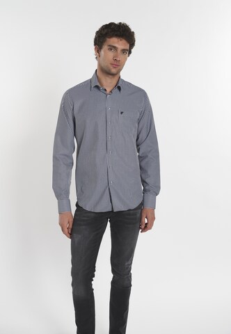 Coupe regular Chemise 'Alexander' DENIM CULTURE en noir : devant