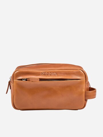 NEGOTIA Leather Toilettas 'Mori' in Bruin: voorkant