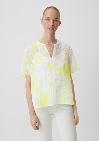 comma casual identity Blouse in Geel: voorkant