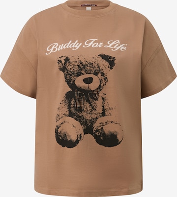 QS - Camiseta en beige: frente