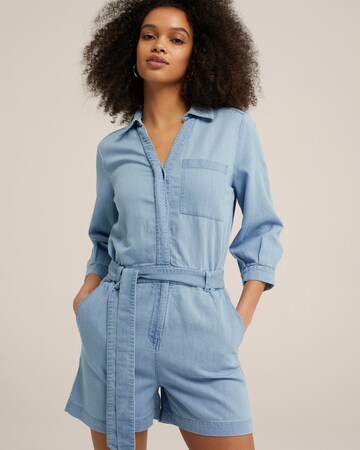 WE Fashion Jumpsuit in Blauw: voorkant