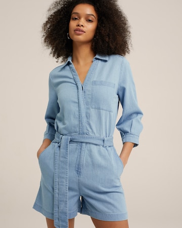 WE Fashion Jumpsuit in Blauw: voorkant