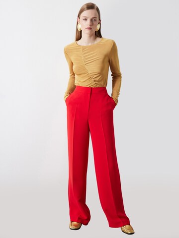 Wide Leg Pantalon à plis Ipekyol en rouge