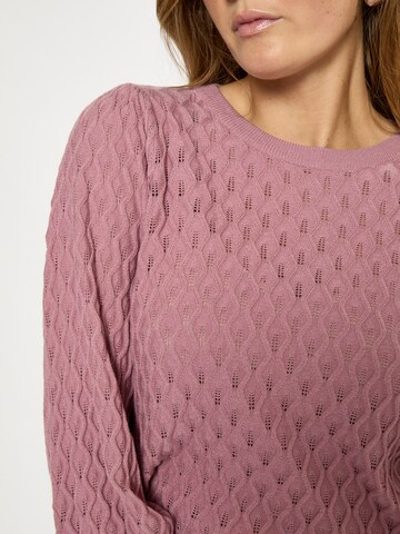 Haut ' PCRosalia Puff Sleeve Knit Pullover ' Peppercorn en rose